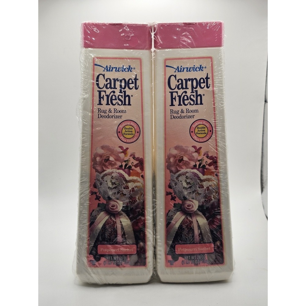 2 Pack Vintage 1994 Airwick Carpet Fresh Deodorizer Potpourri Sachet Sealed 26oz
